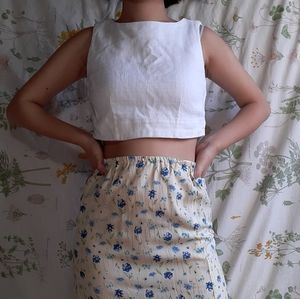 Vintage Floral Midi Skirt